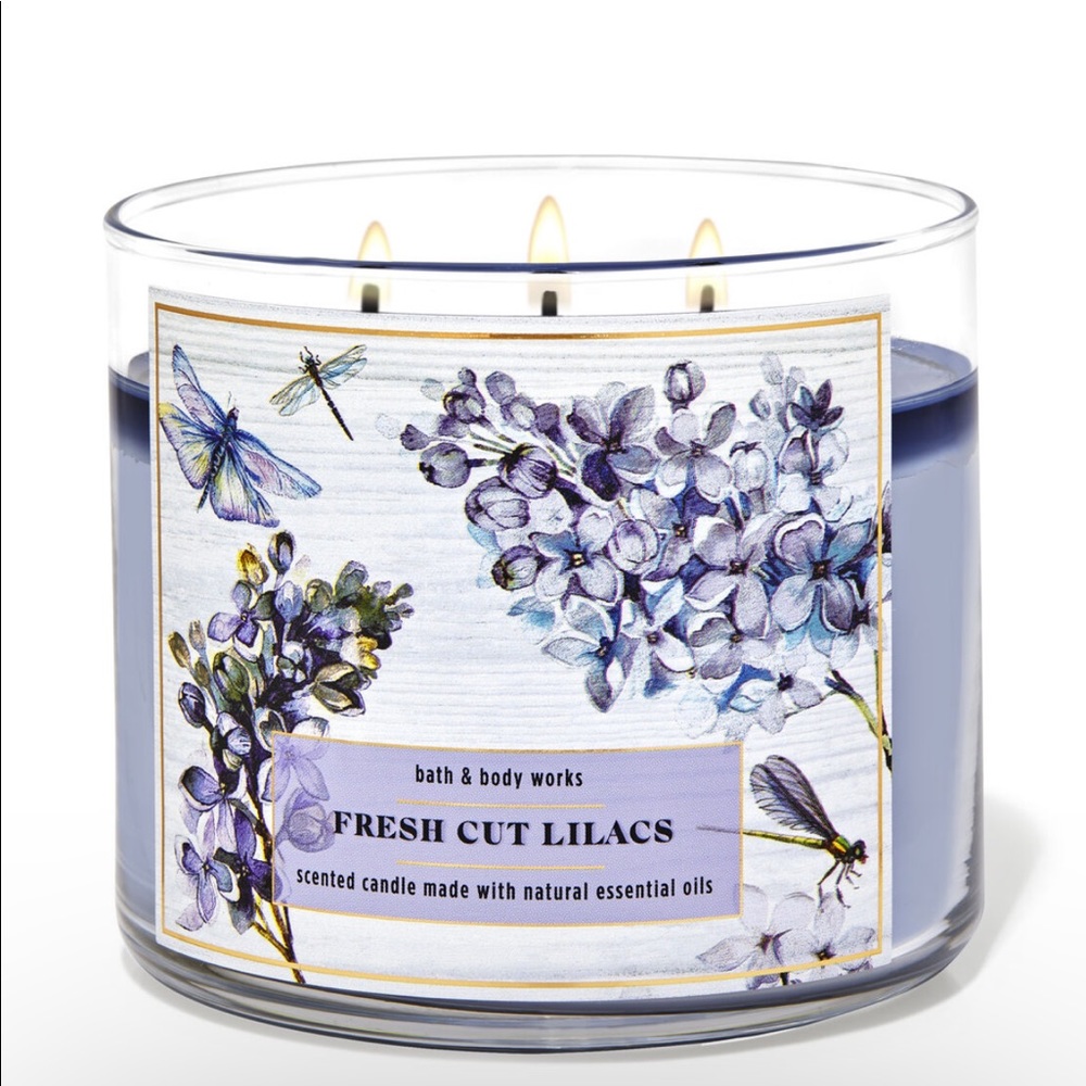 Fresh Cut Lilacs 3-Wick Candle NEW Bath and Body Works